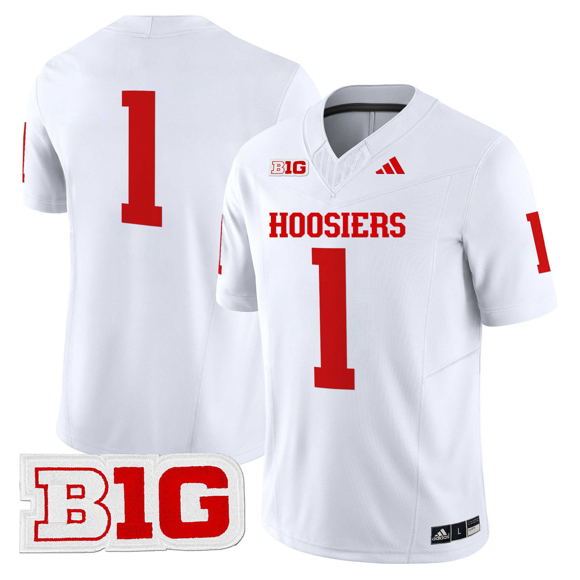 Men Indiana Hoosiers #1 No Name White 2024 Vapor Limited NCAA Jersey